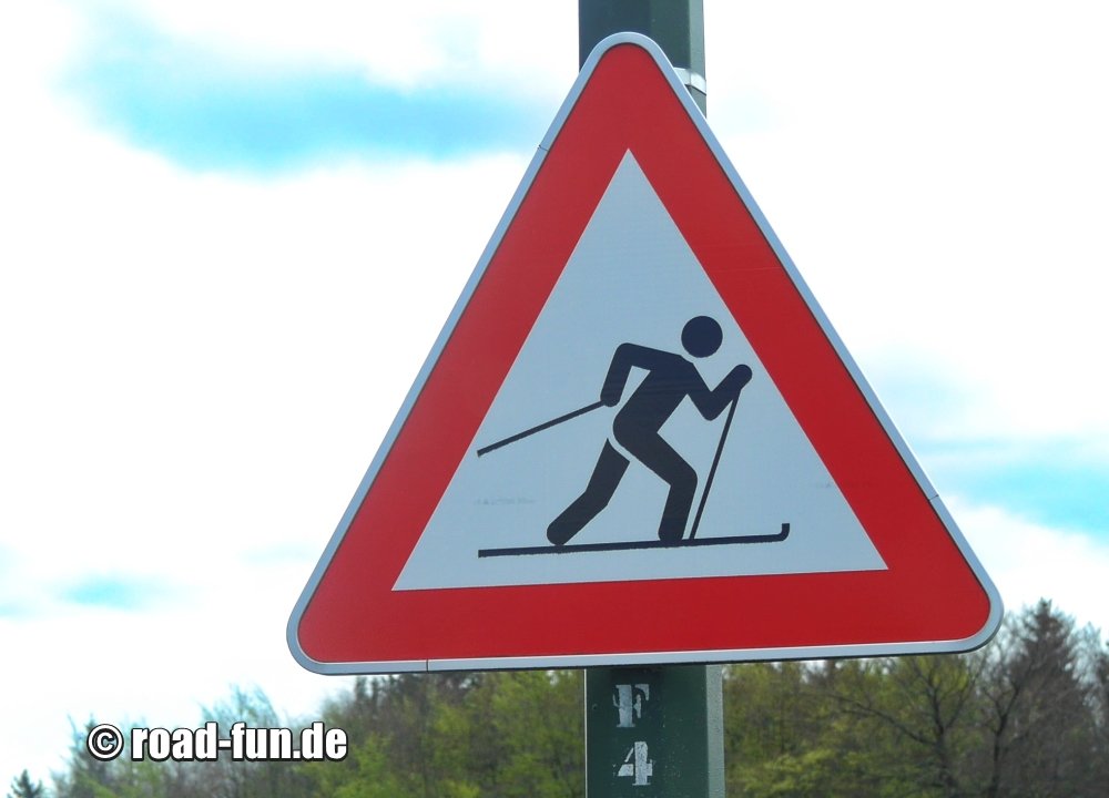 Gefahrenschild Belgien - Langläufer