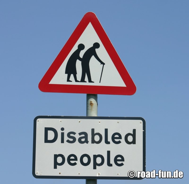 Gefahrenschild England - Disabled People