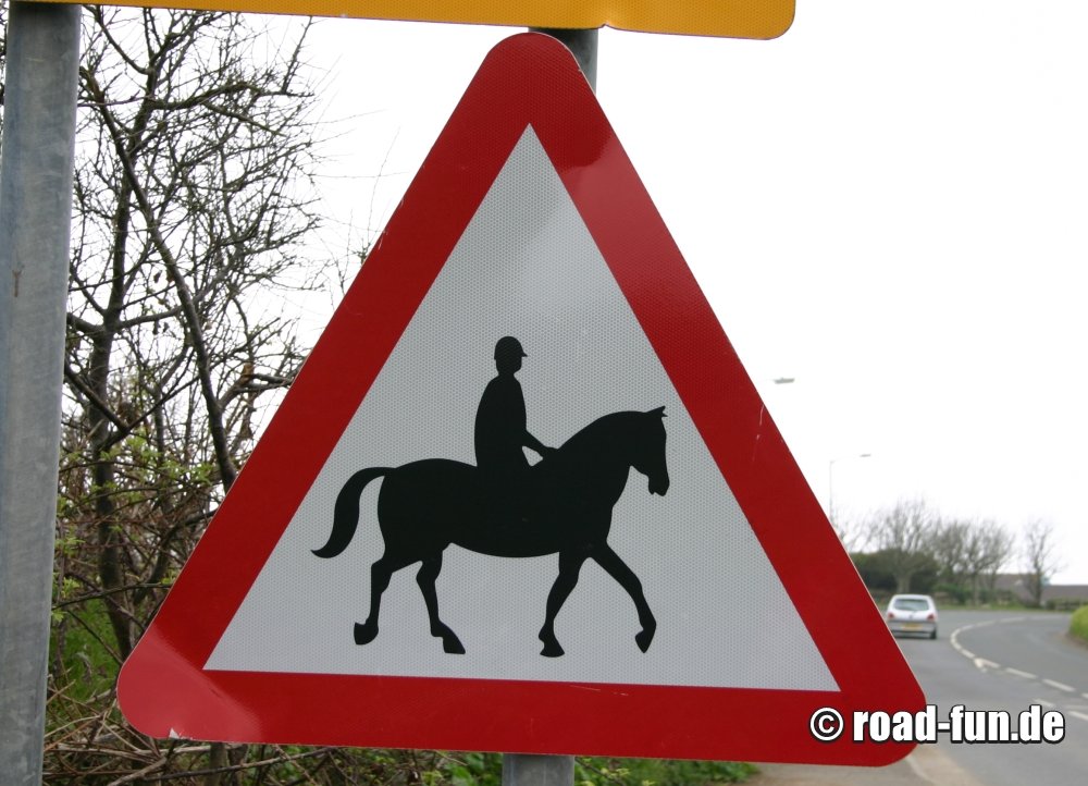Gefahrenschild England - Reiter