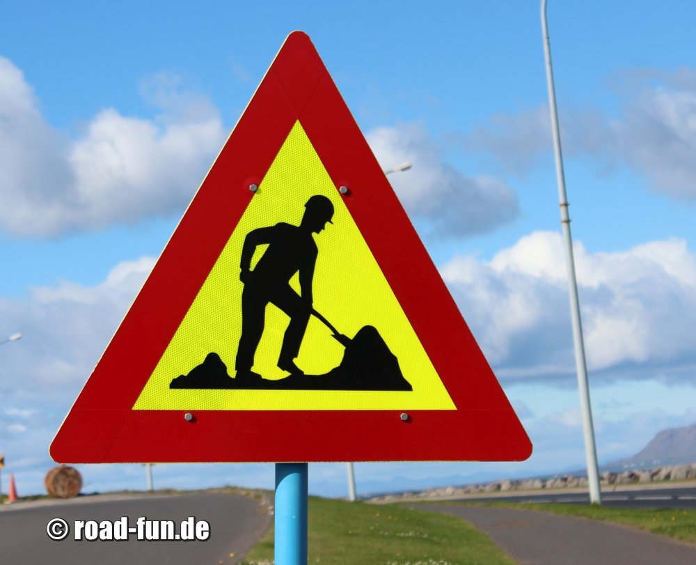 Gefahrenschild Island - Baustelle
