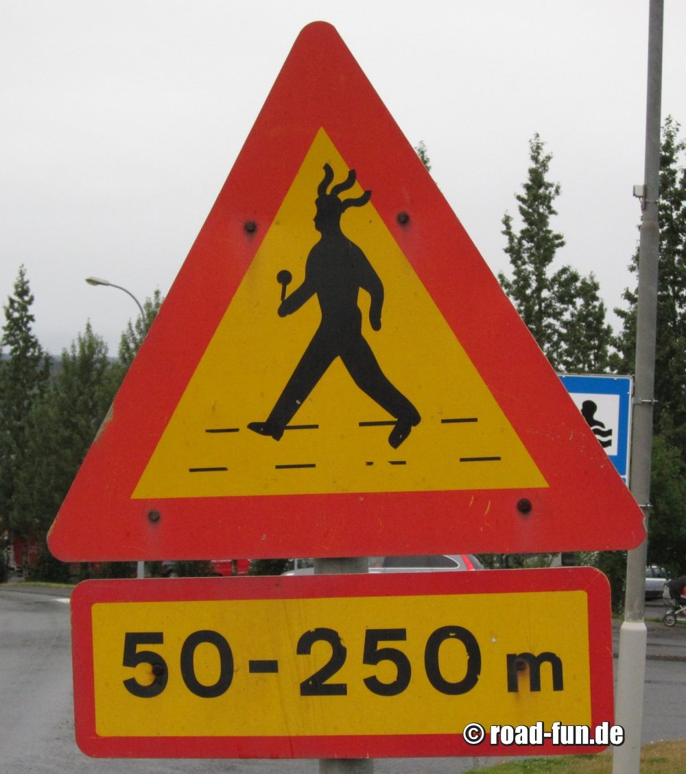 Gefahrenschild Island - Fußgängerüberweg