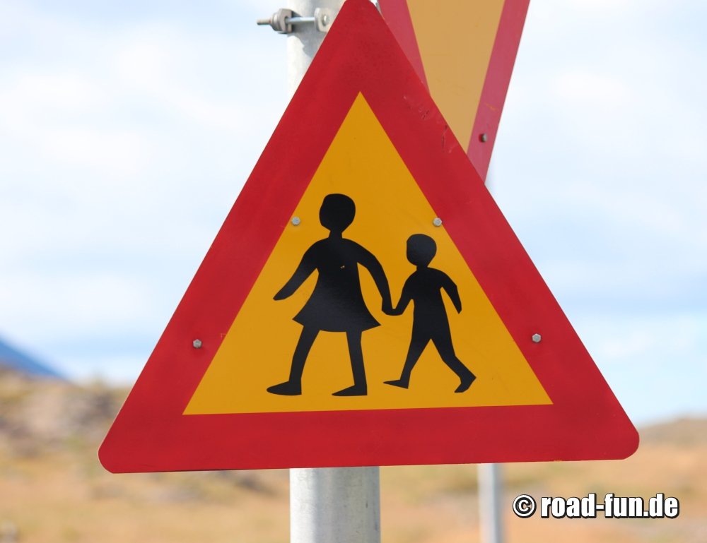 Gefahrenschild Island - Kinder
