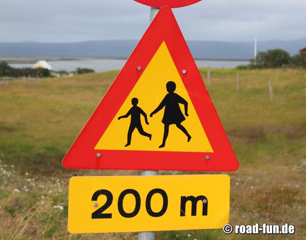 Gefahrenschild Island - Kinder