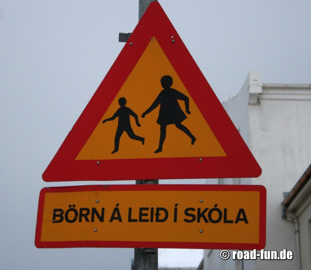 Gefahrenschild Island - Kinder Schule