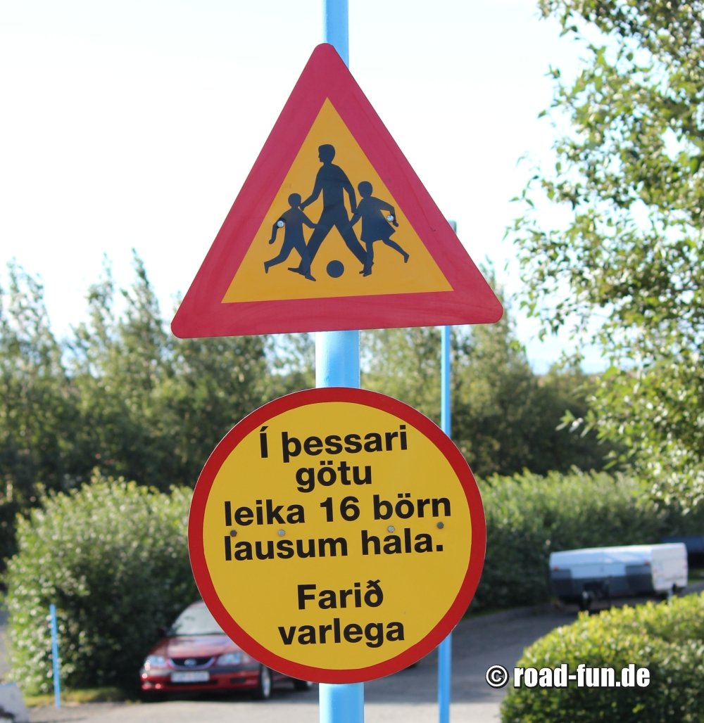 Gefahrenschild Island - Kinder