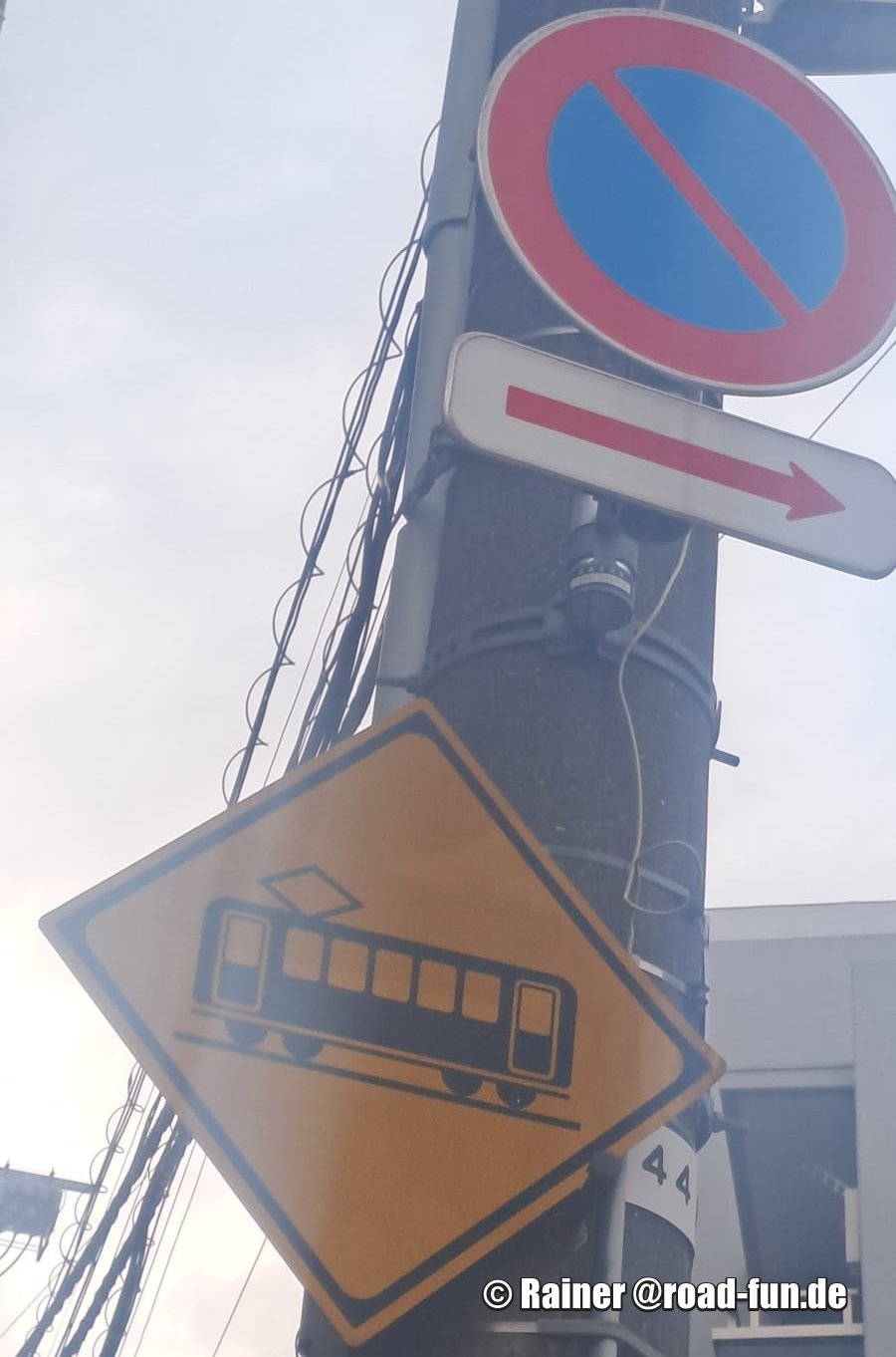 Gefahrenschild Japan - Straßenbahn