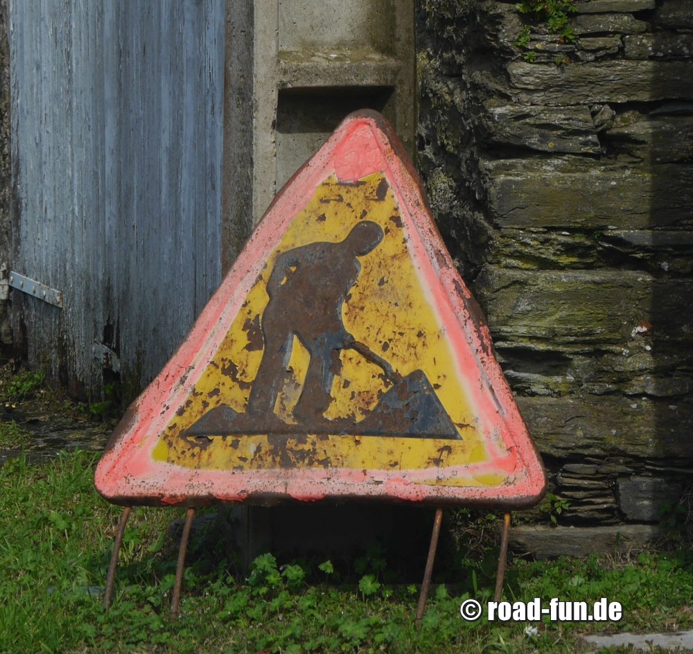 Gefahrenschild Korsika - Baustelle