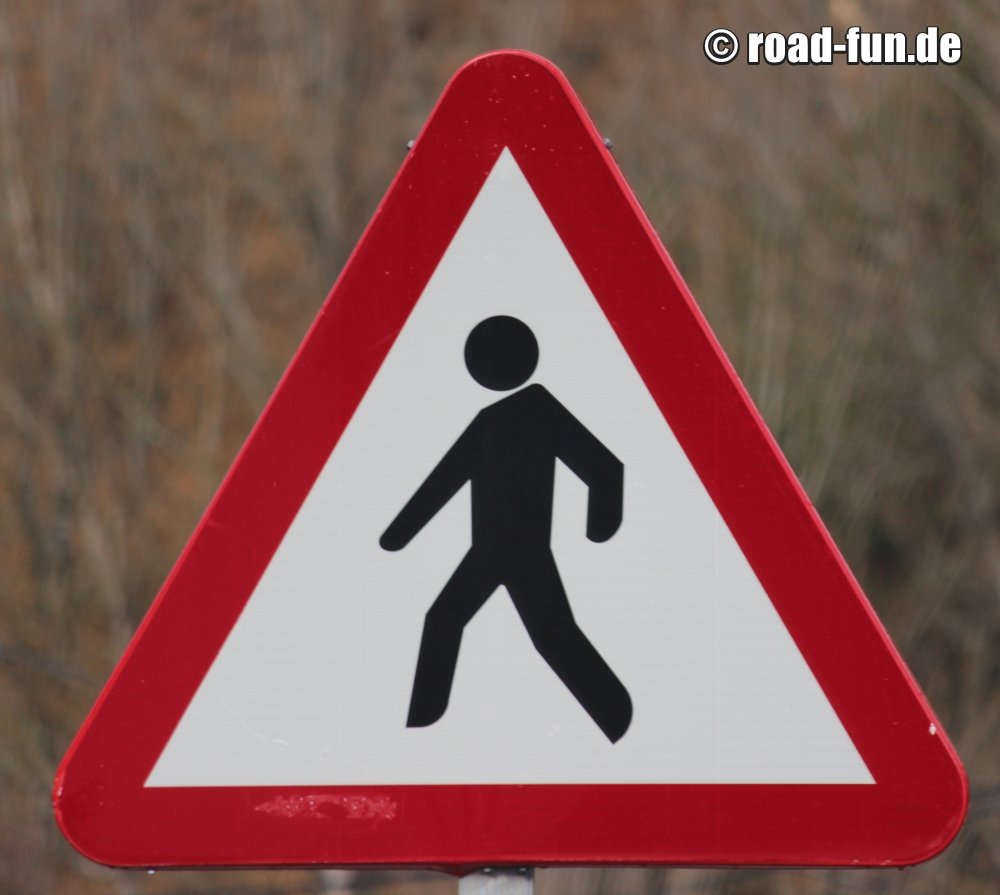 Gefahrenschild Spanien - Fussgänger