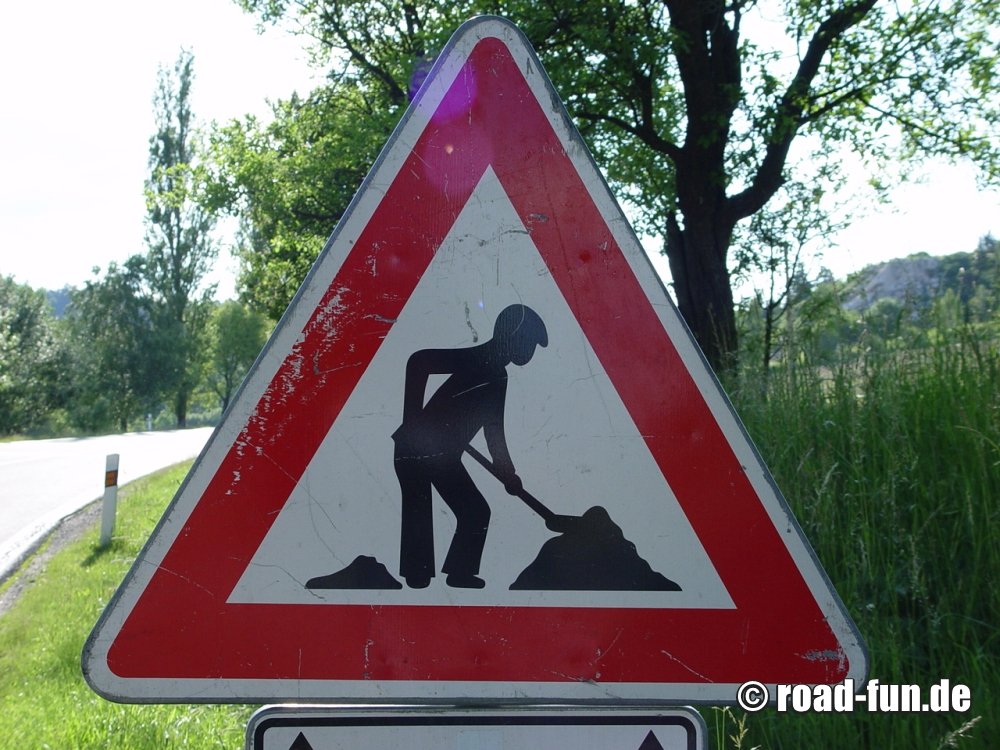 Gefahrenschild Tschechien - Baustelle