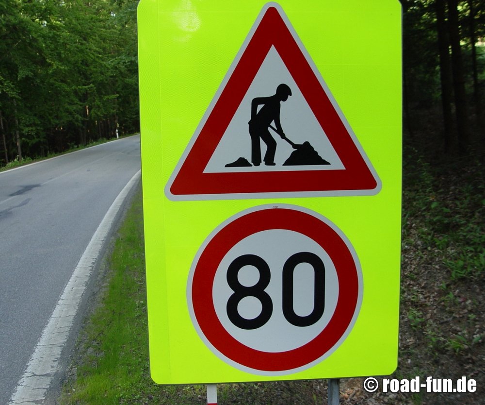 Gefahrenschild Tschechien - Baustelle
