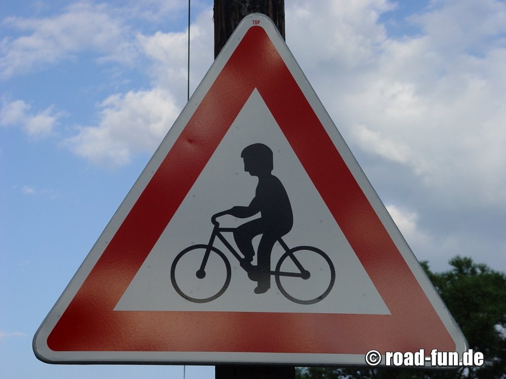 Gefahrenschild Tschechien - Radfahrer