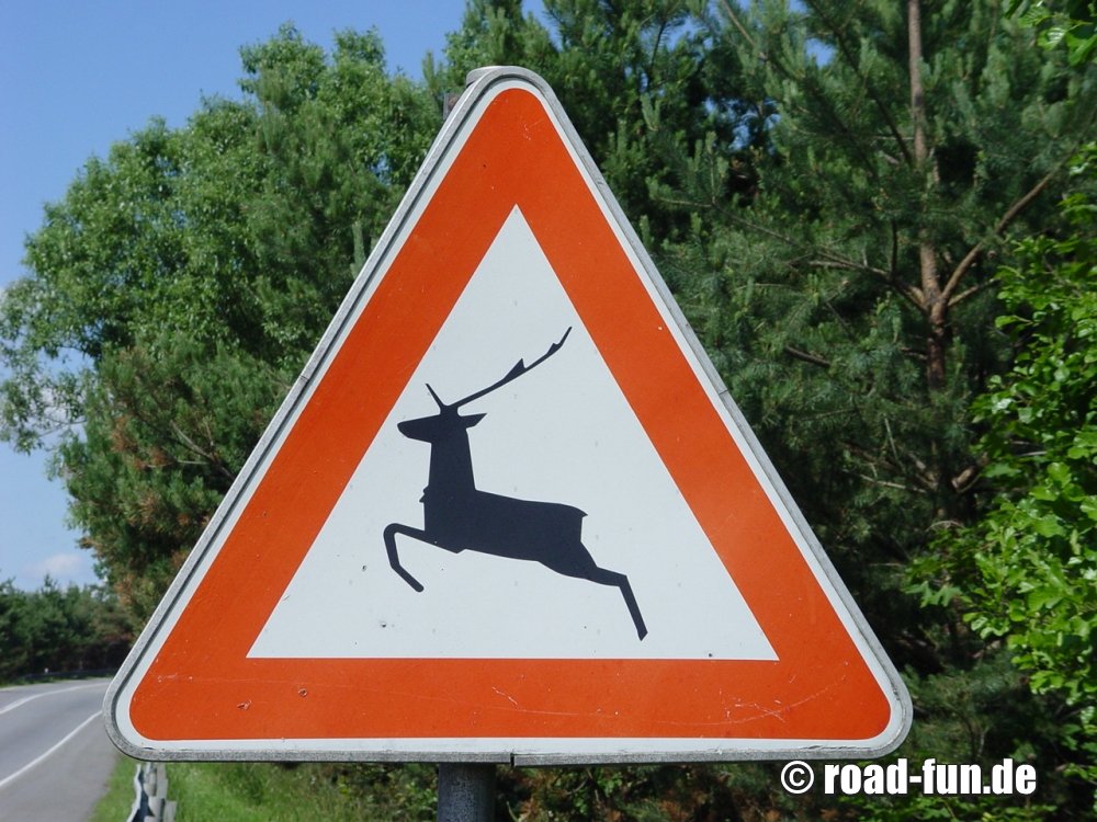 Gefahrenschild Tschechien - Wildwechsel