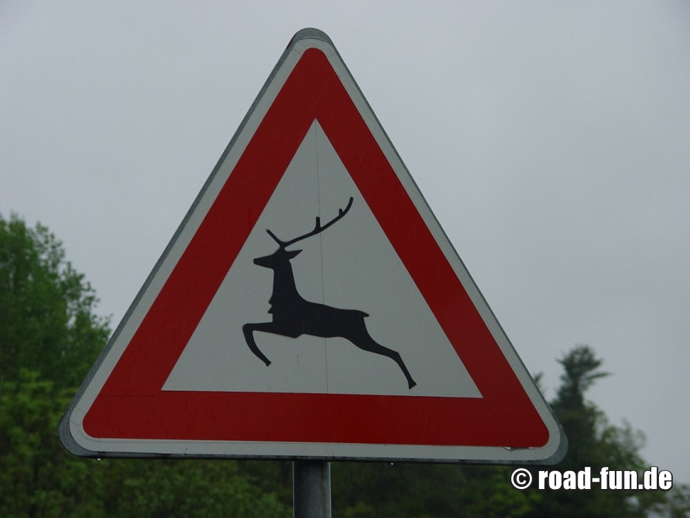 Gefahrenschild Tschechien - Wildwechsel