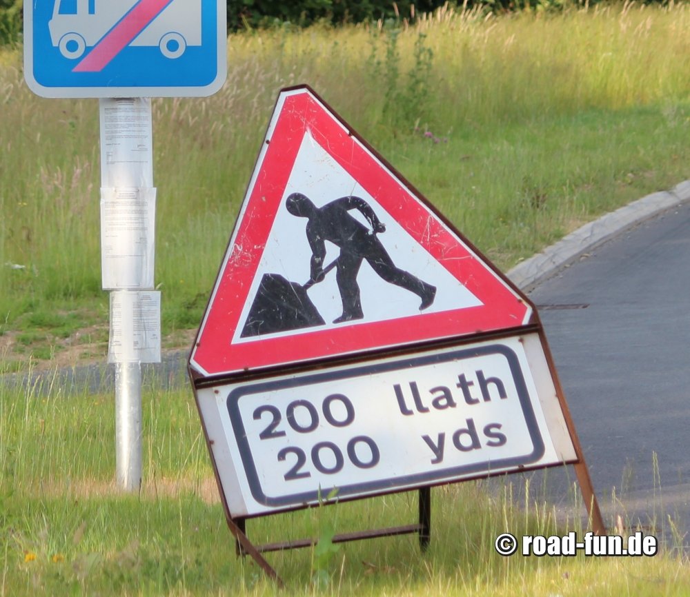 Gefahrenschild Wales - Baustelle