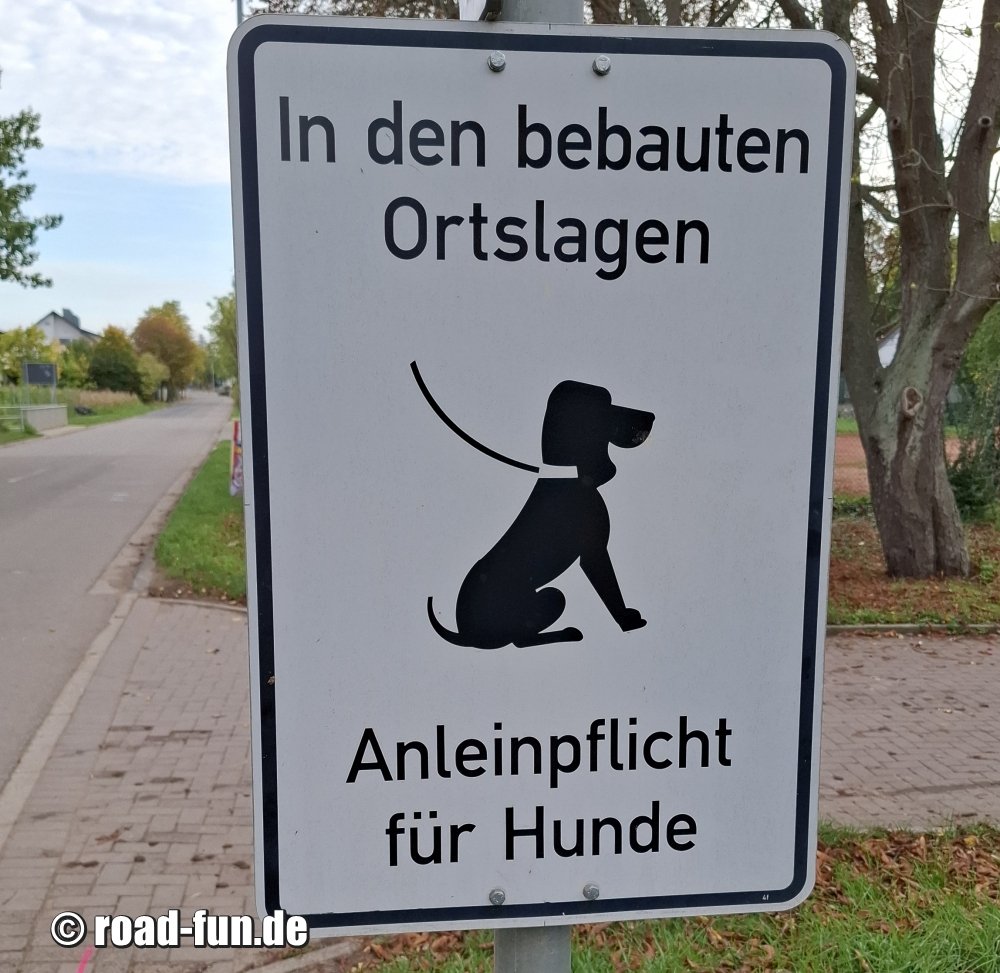 Hinweisschild Deutschland - Anleinpflicht für Hunde