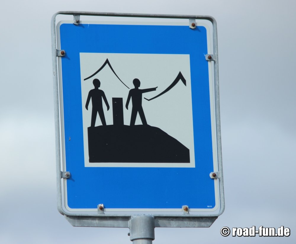 Hinweisschild Island - Aussichtspunkt