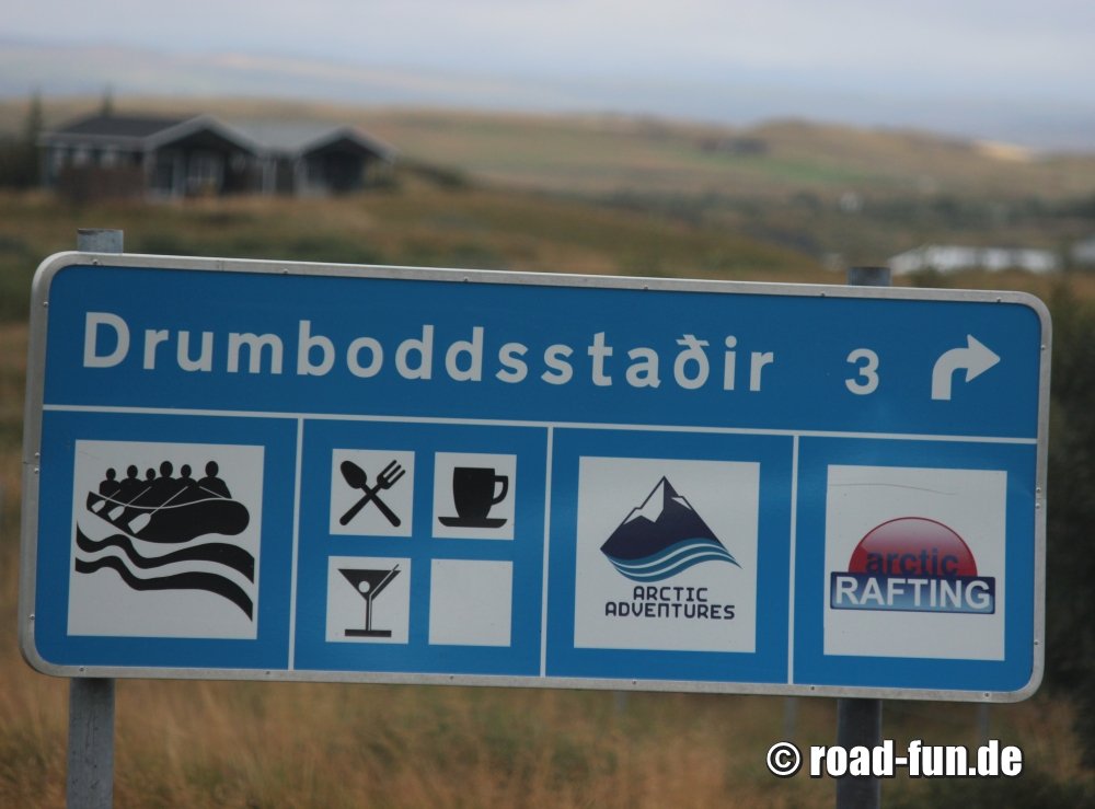 Hinweisschild Island - Tourist Informationen