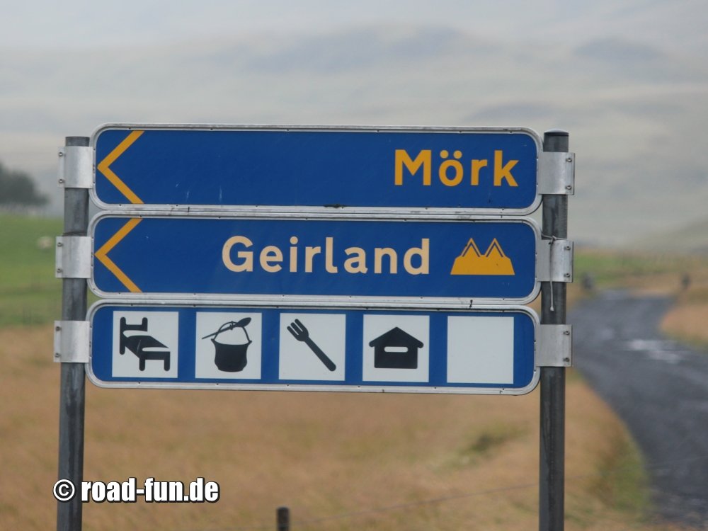 Hinweisschild Island - Tourist Informationen