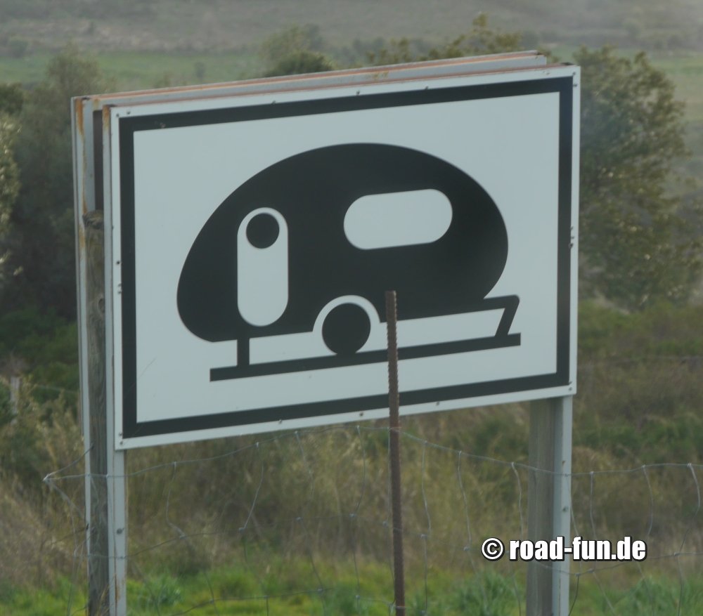 Hinweisschild Korsika - Campingplatz