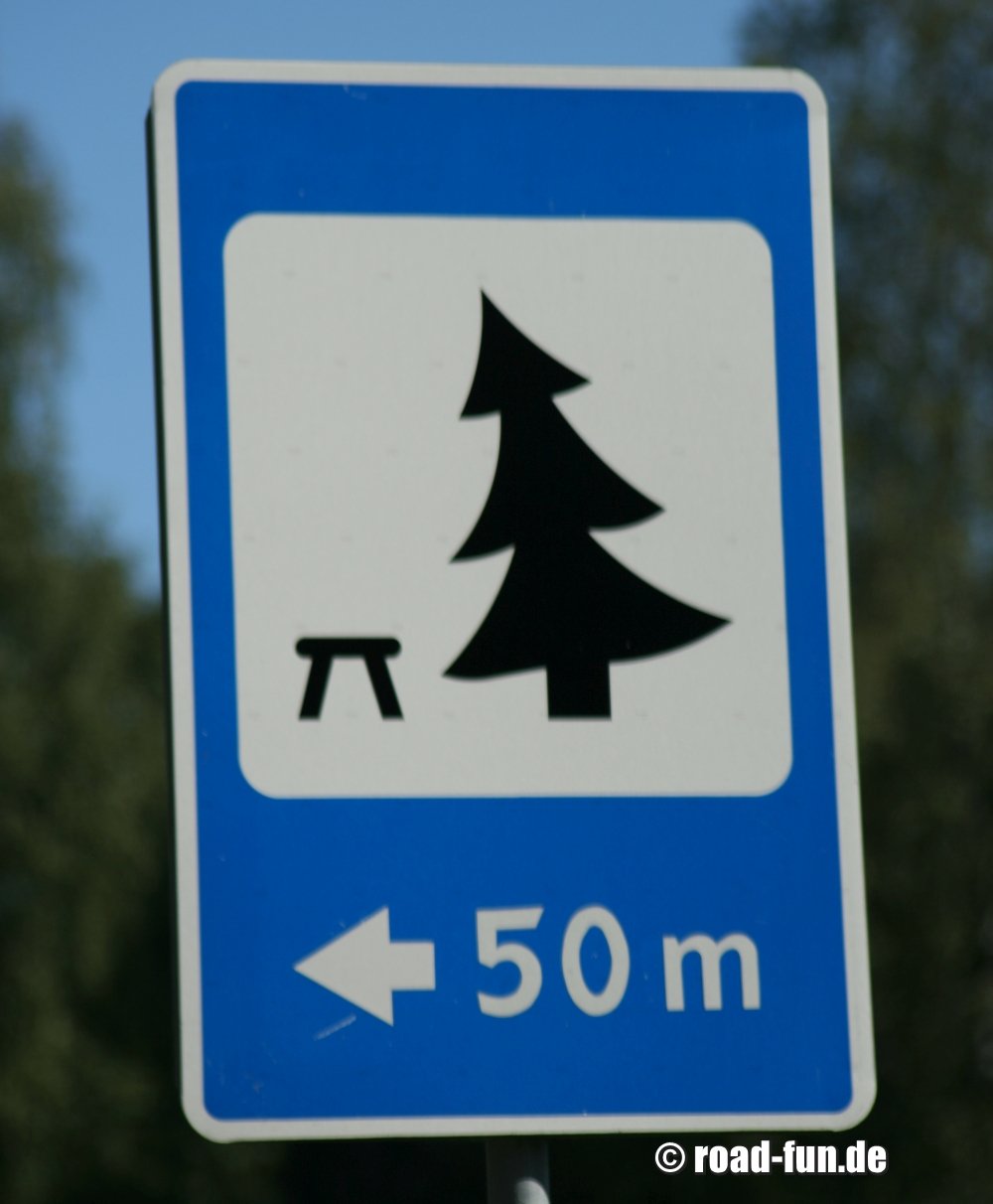 Hinweisschild Litauen - Rastplatz