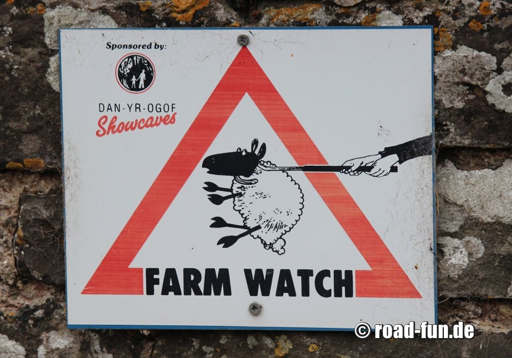 Hinweisschild Wales - Farm Watch