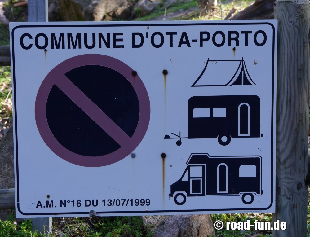 Parkverbot Korsika - Campingverbot