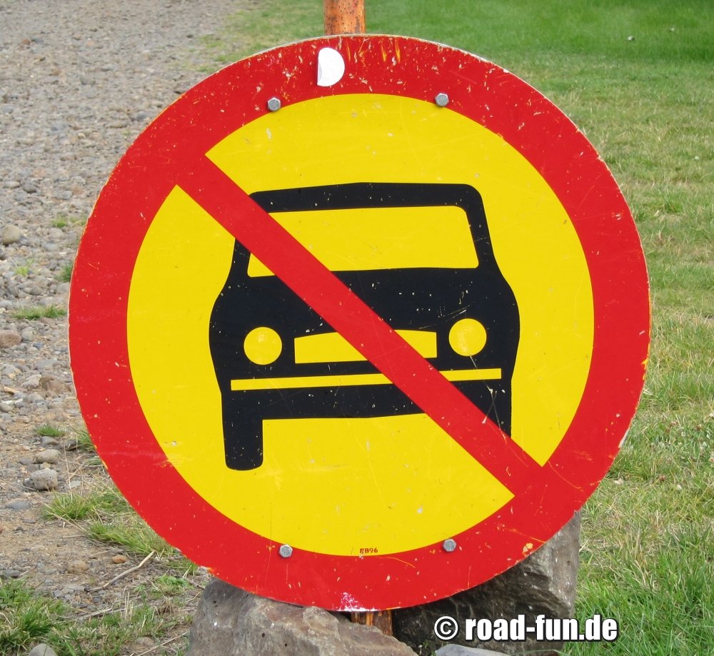 Verbotsschild Island - Kraftwagen