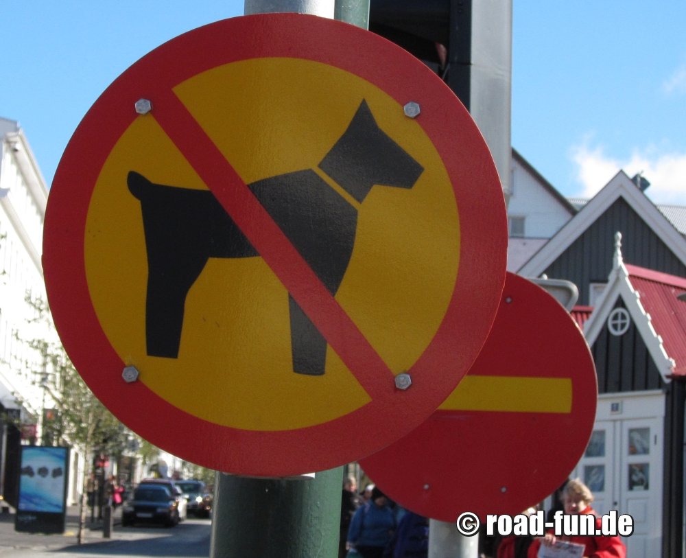 Verbotsschild Island - Hunde
