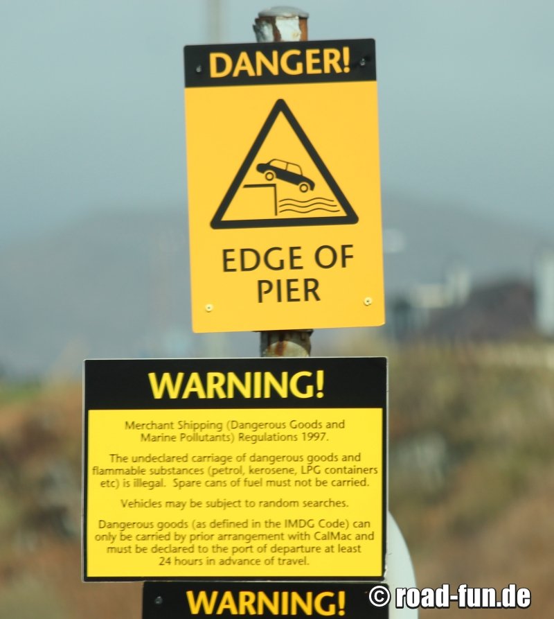 Warningsign England - Hinweise im Hafen