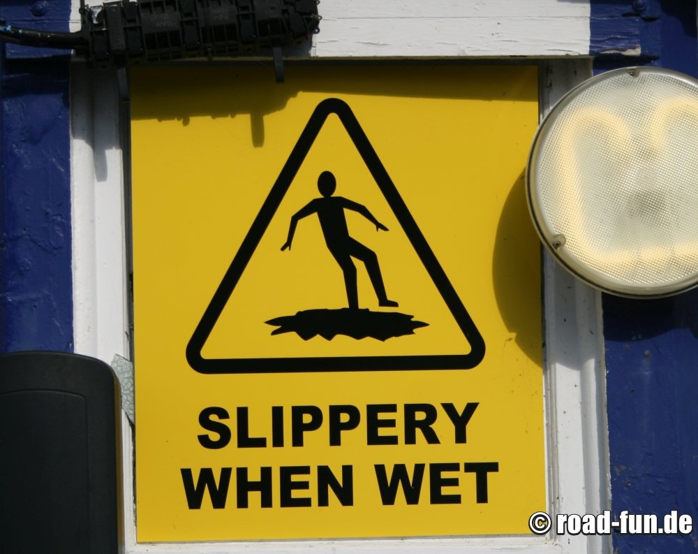 Warningsign England - Rutschgefahr