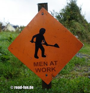 Gefahrenschild Irland - Baustelle 