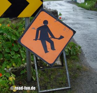 Gefahrenschild Irland - Baustelle