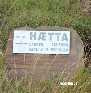 Gefahrenschild Island - Heiße Quelle
