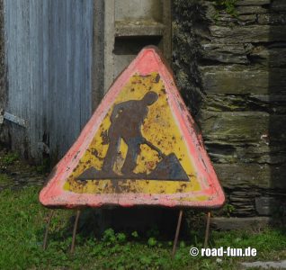 Gefahrenschild Korsika - Baustelle 