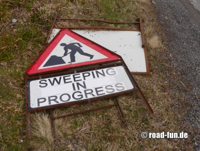 Gefahrenschild Schottland - Baustelle