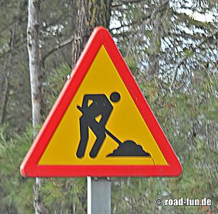 Gefahrenschild Spanien - Baustelle