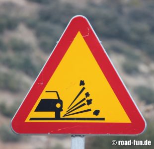 Gefahrenschild Spanien - Splitt