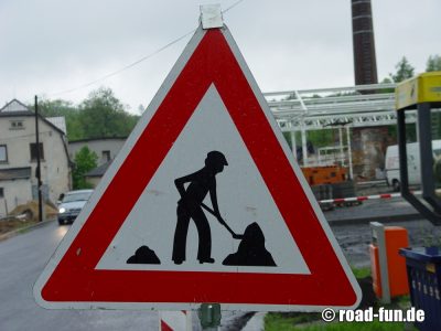 Gefahrenschild Tschechien - Baustelle