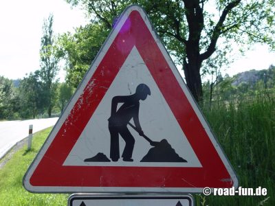 Gefahrenschild Tschechien - Baustelle  