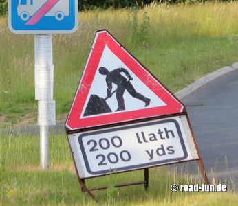 Gefahrenschild Wales - Baustelle
