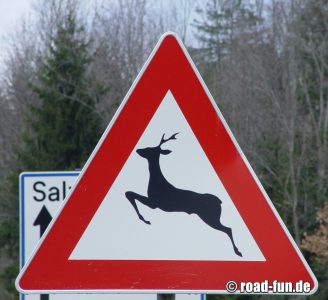 Gefahrenschild Österreich - Wildwechsel 3