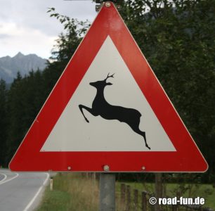 Gefahrenschild Österreich - Wildwechsel 5