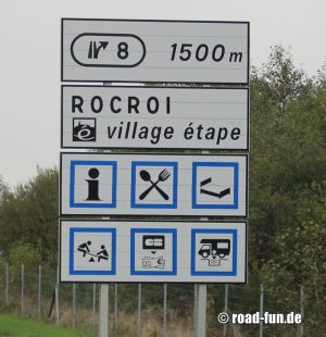 Hinweisschild Frankreich - Rastplatz Info