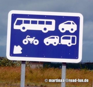 Hinweisschild Frankreich - Spureinweisung