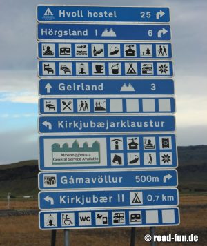 Hinweisschild Island - Tourist Informationen     