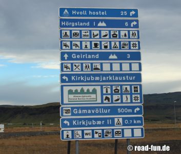 Hinweisschild Island - Tourist Informationen      