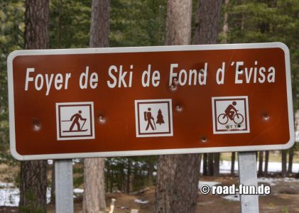 Hinweisschild Korsika - Wandergebiet