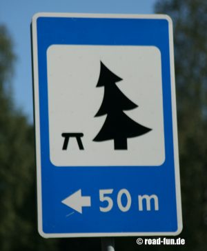 Hinweisschild Litauen - Rastplatz