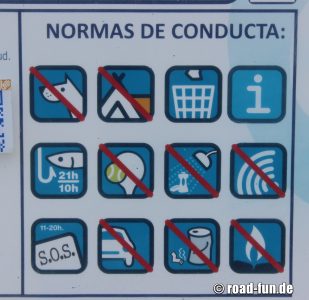 Hinweisschild SPanien - Strandreglement