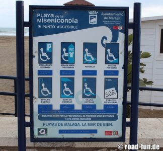 Hinweisschild Spanien - Behinderten Strandnutzung
